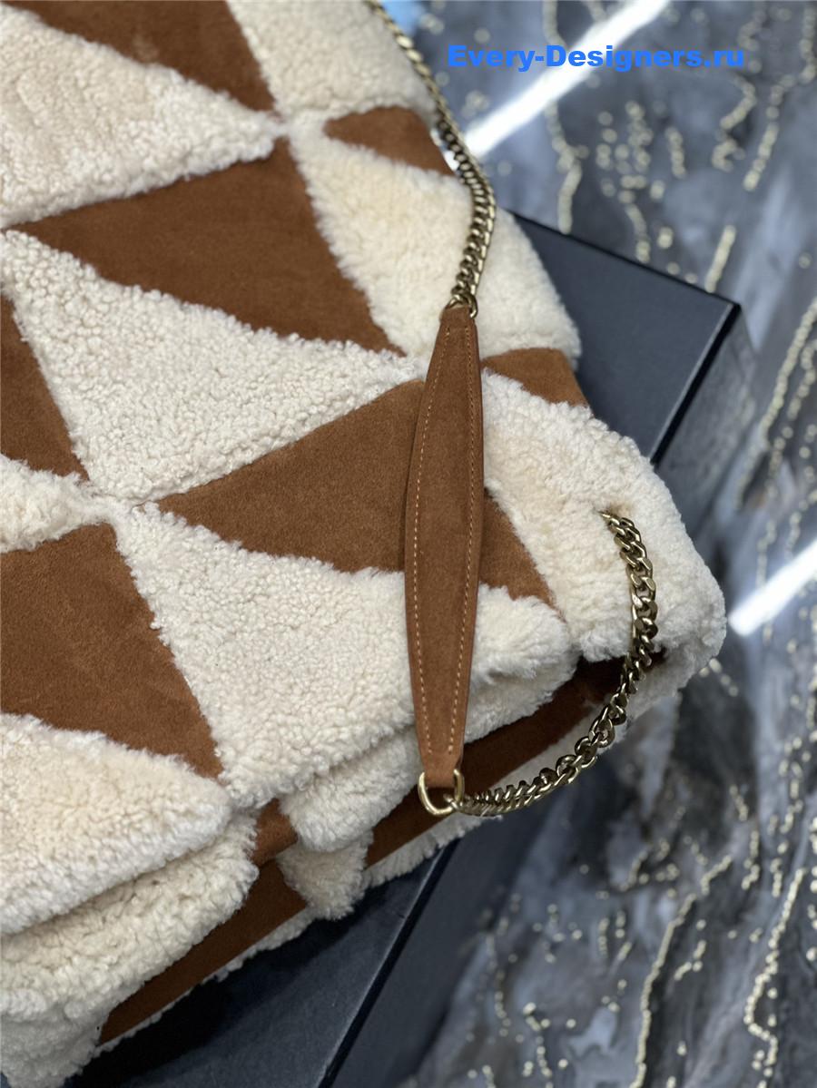 yves Sa1nt Lau*nt brown jamie lambswool bag