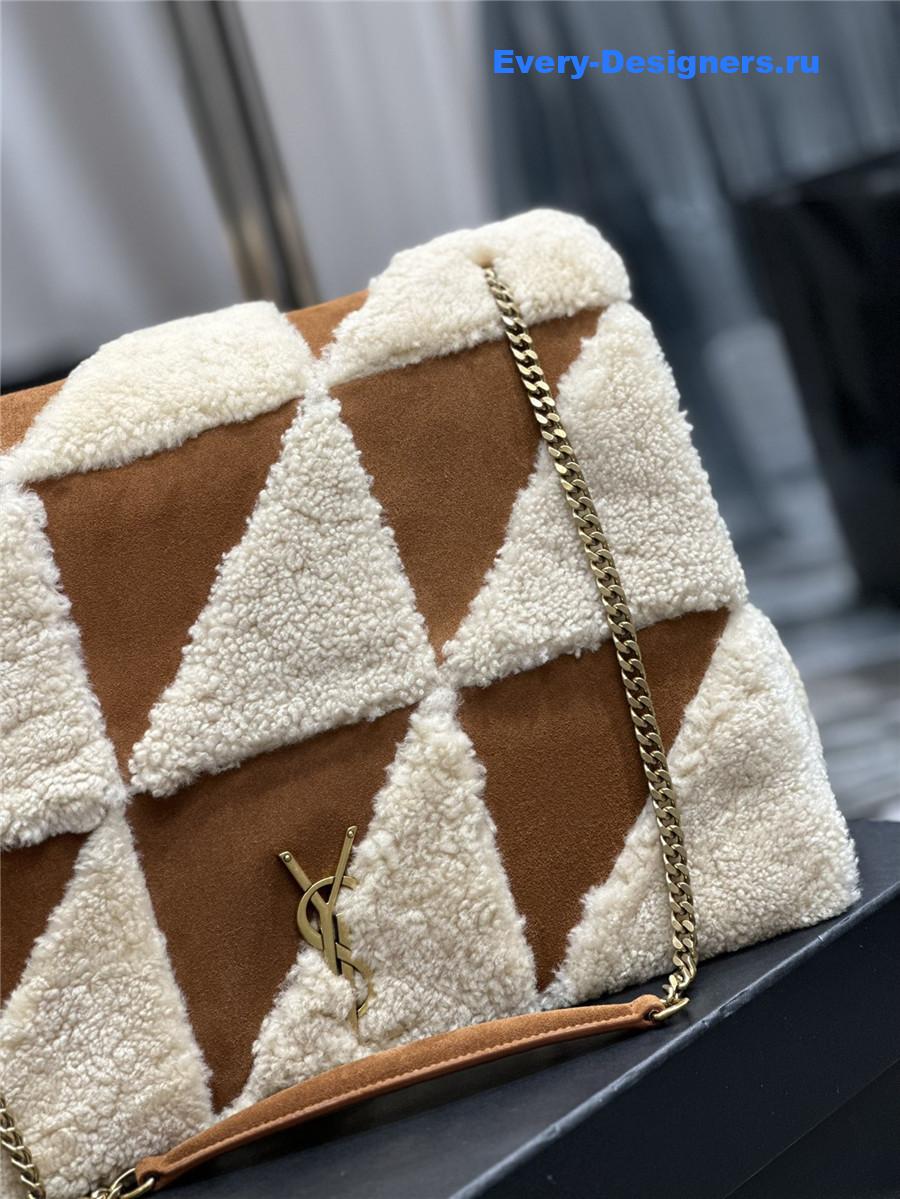 yves Sa1nt Lau*nt brown jamie lambswool bag