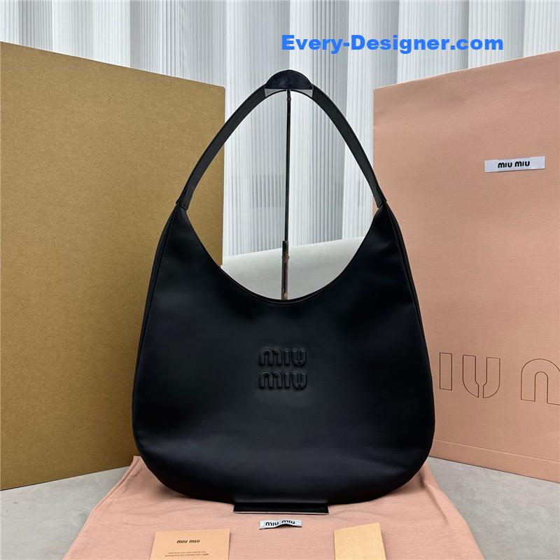 M1um1u leather hobo tote bag