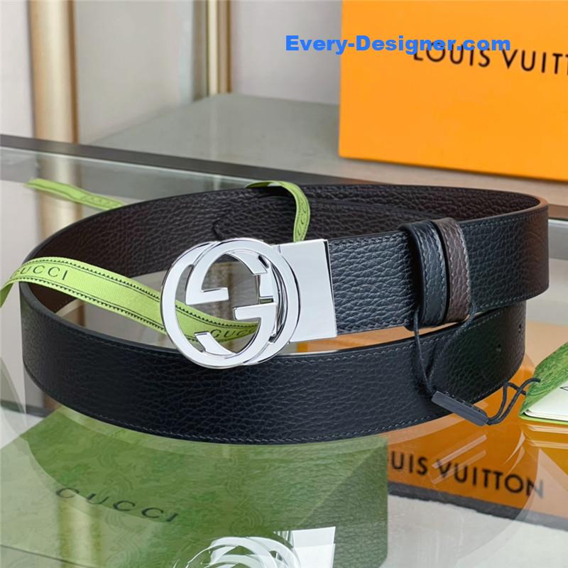 Gvc*1 reversible belt in textured leather