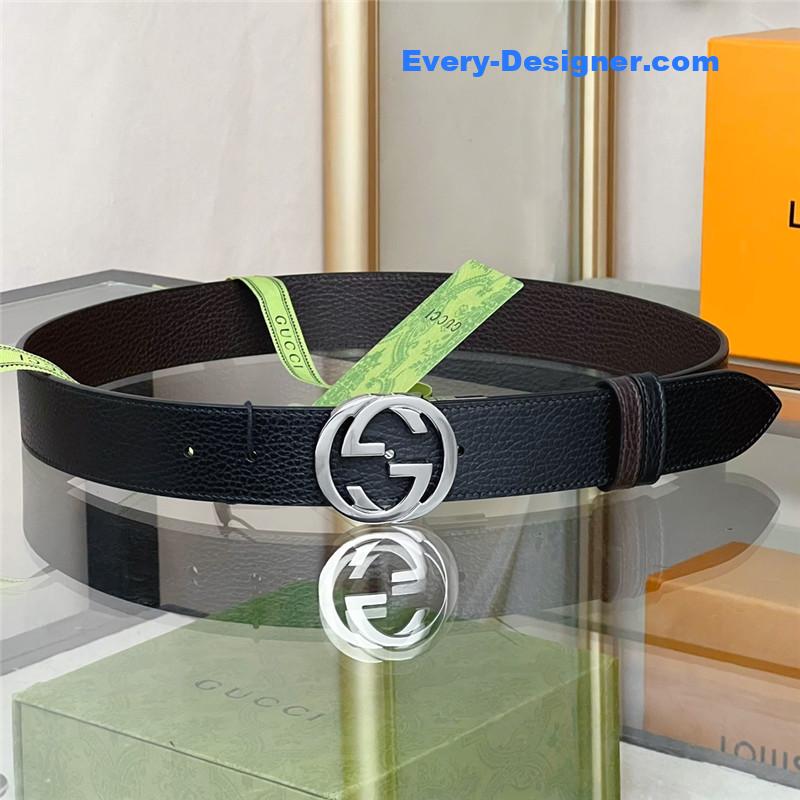 Gvc*1 reversible belt in textured leather
