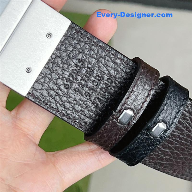Gvc*1 reversible belt in textured leather
