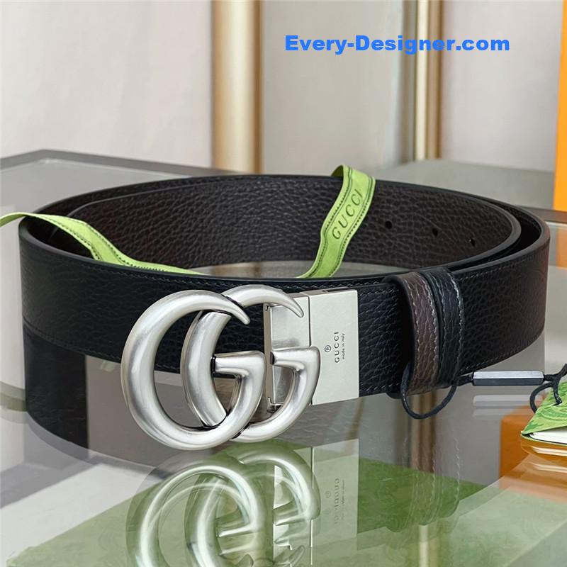 Gvc*1 reversible belt in textured leather