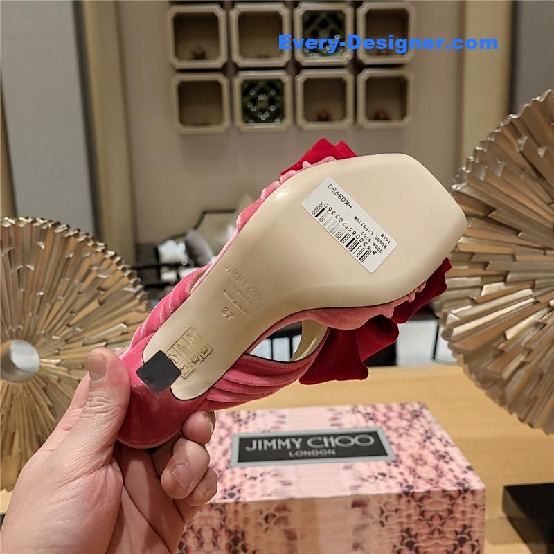 J1m*y Ch00 bow crinkle sandals