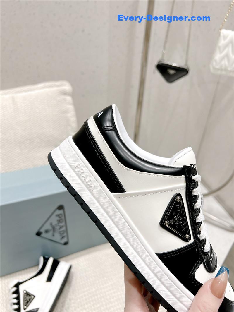 Pra*a white/black downtown leather sneakers