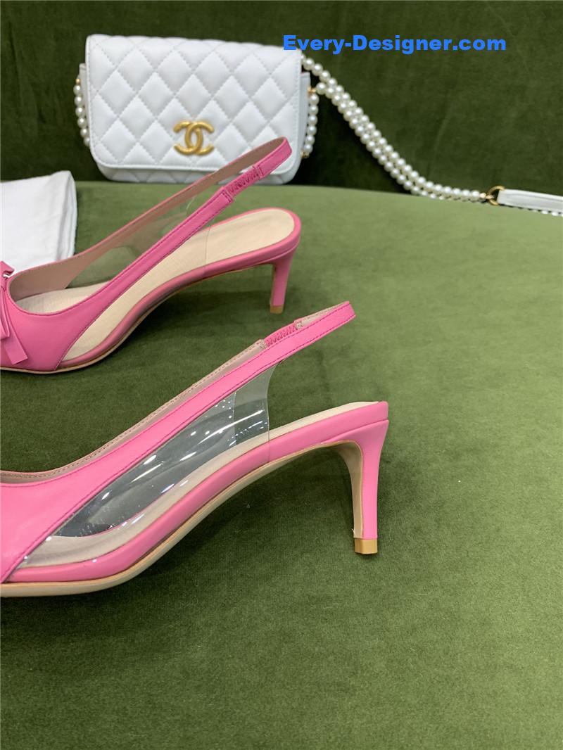 Va1e*ntin0 new lace pointed toe back empty shoes