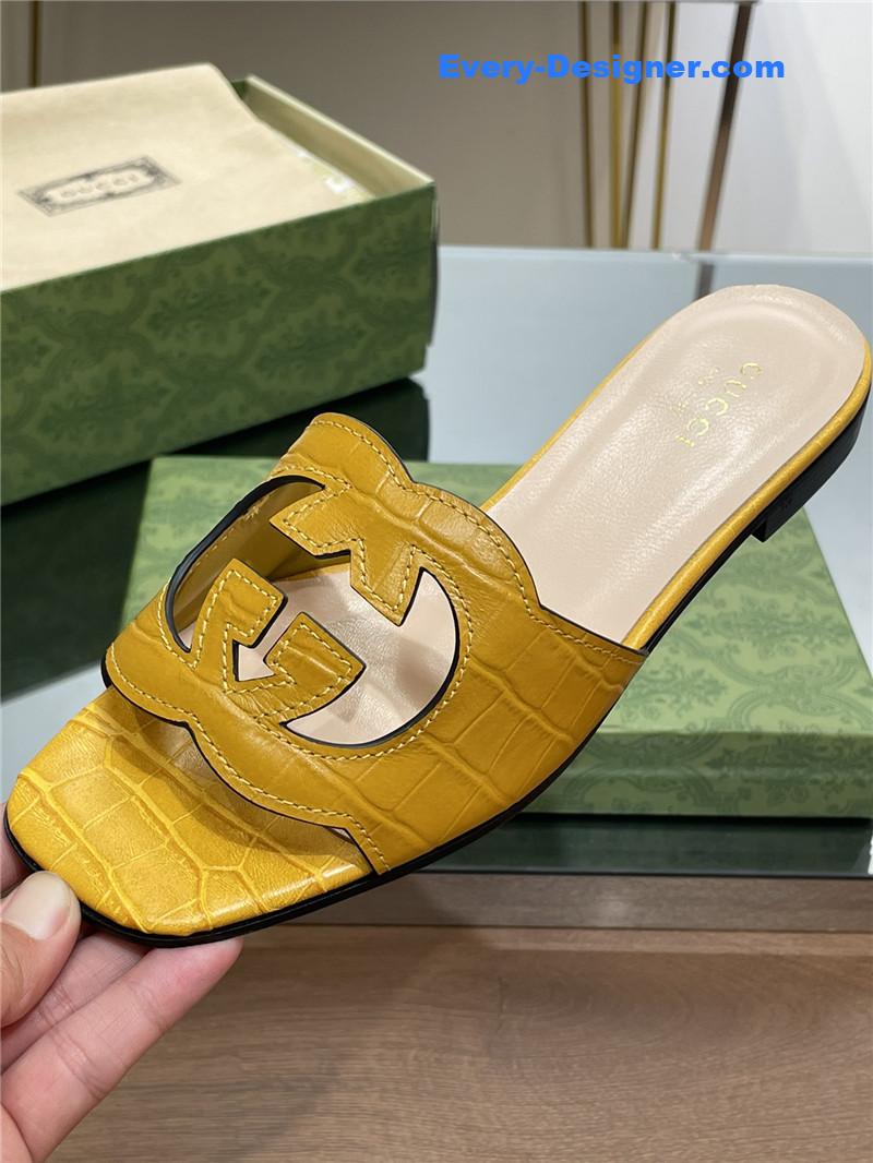 Gvc*1 logo gg cutout slippers