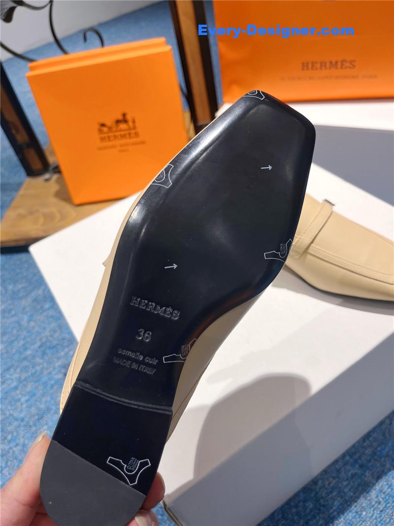 H**me5 square toe h buckle mules half slippers
