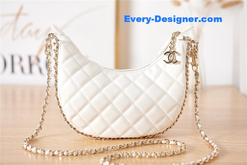 Ch**el small hobo bag white