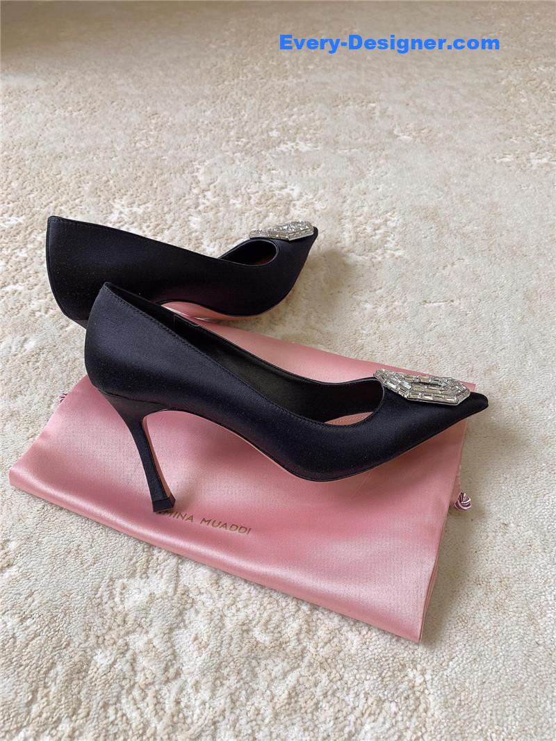 Amina Muaddi New Arrival Crystal Pumps