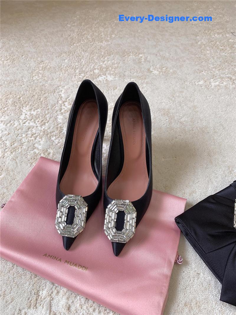 Amina Muaddi New Arrival Crystal Pumps