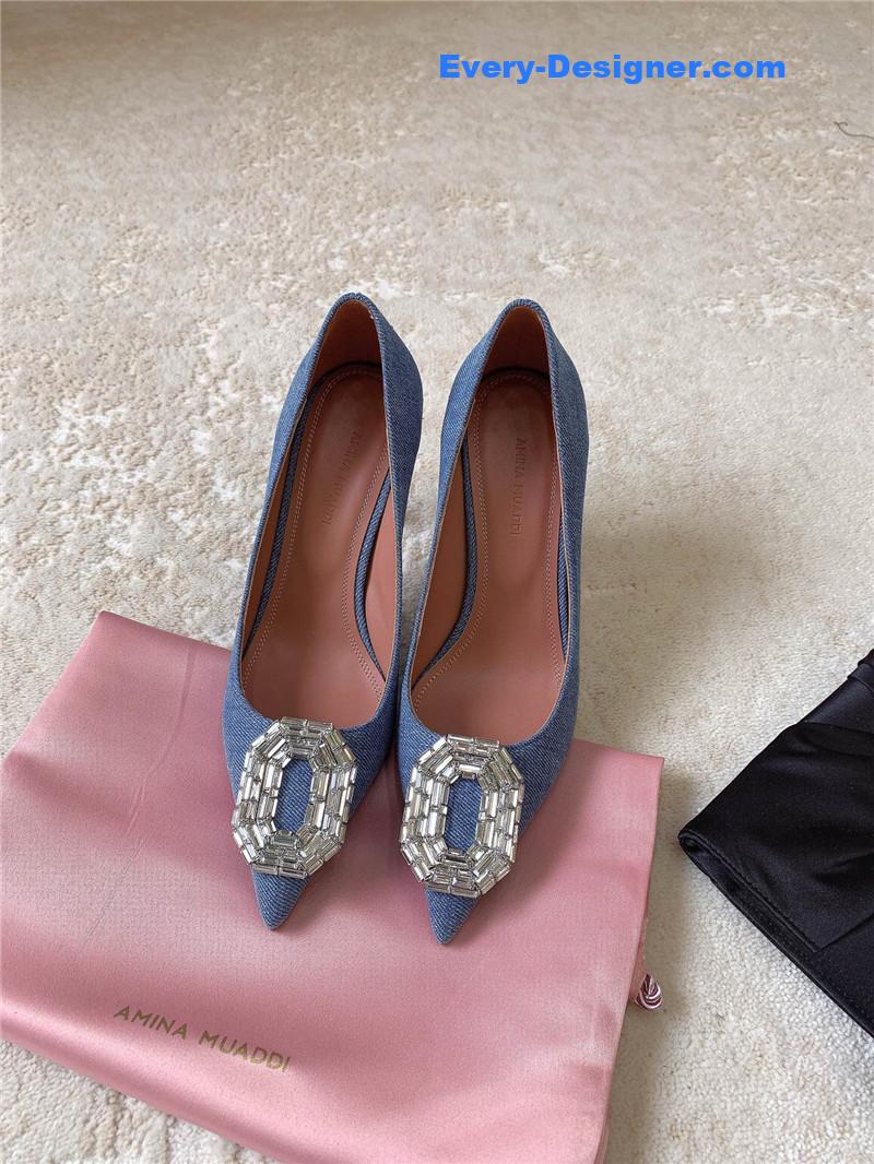 Amina Muaddi New Arrival Crystal Pumps