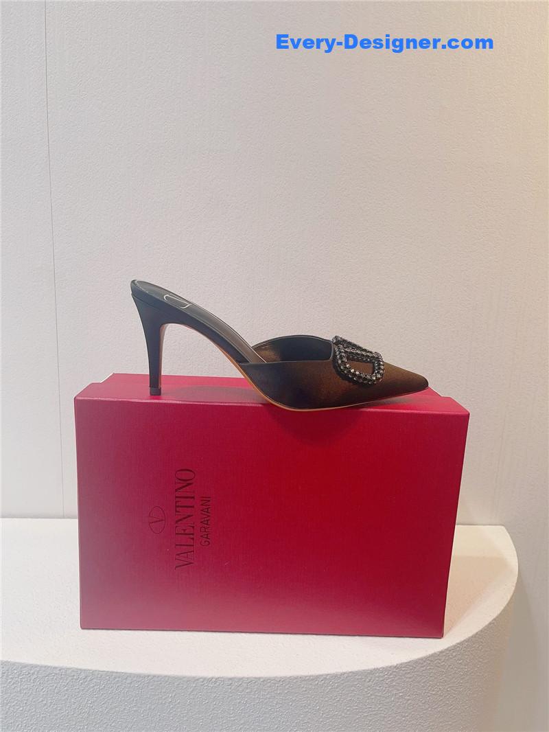 Va1e*ntin0 spring summer all-match high-heeled slippers