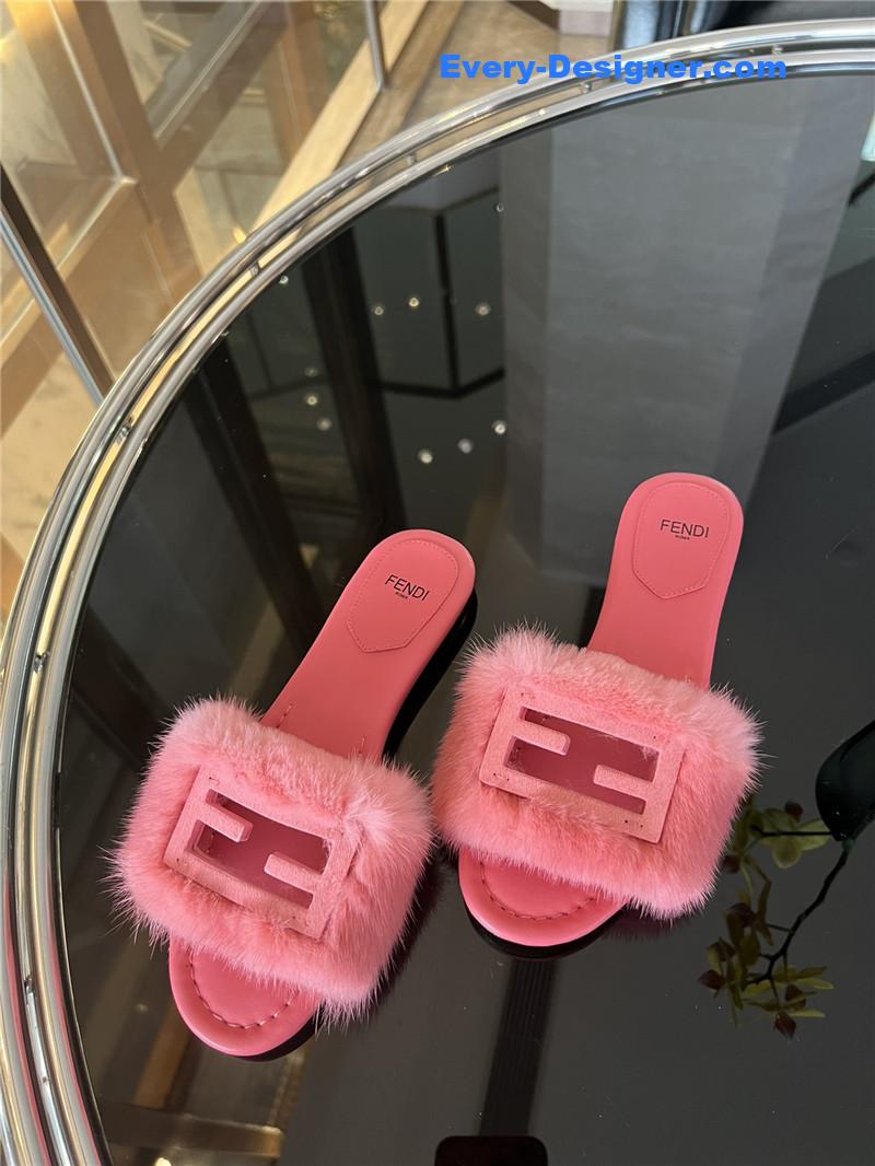 F**di new mink fur slippers