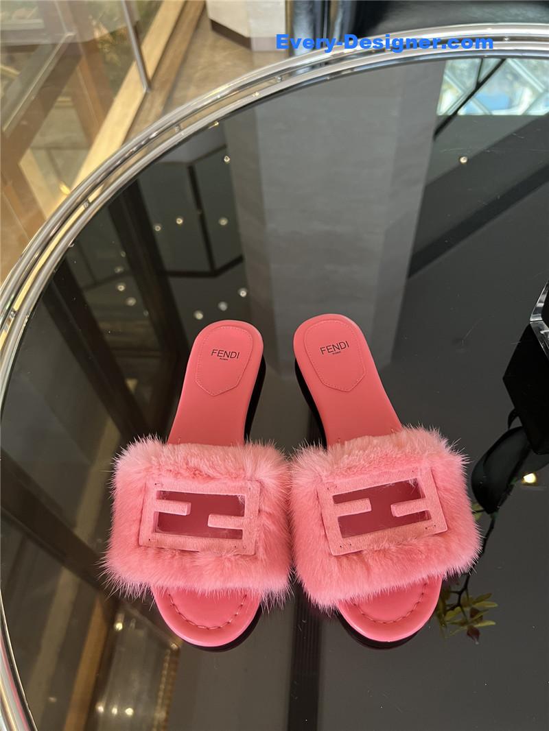 F**di new mink fur slippers
