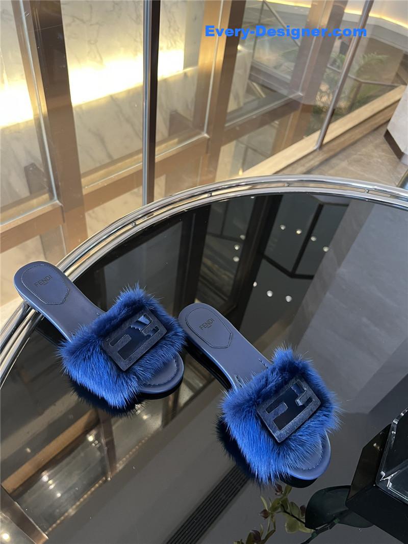 F**di new mink fur slippers