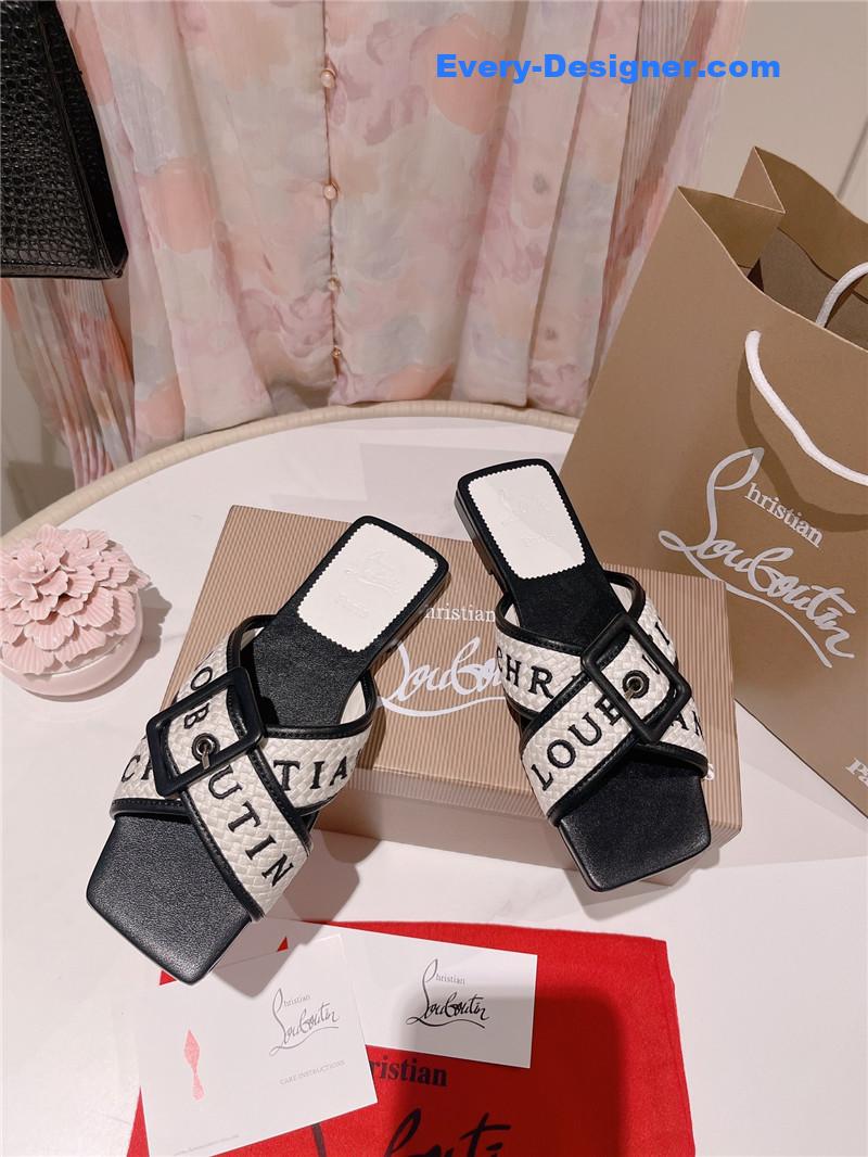 Chr1st1an louboutin 2023 letter new red sole shoes slippers