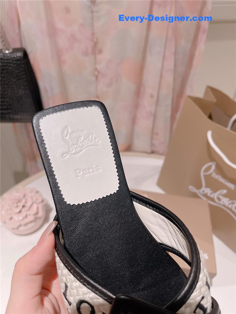 Chr1st1an louboutin 2023 letter new red sole shoes slippers