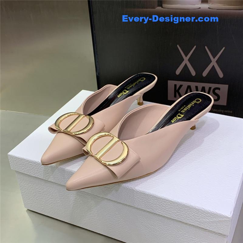 D10r spring and summer new jelly-colored pointed mules