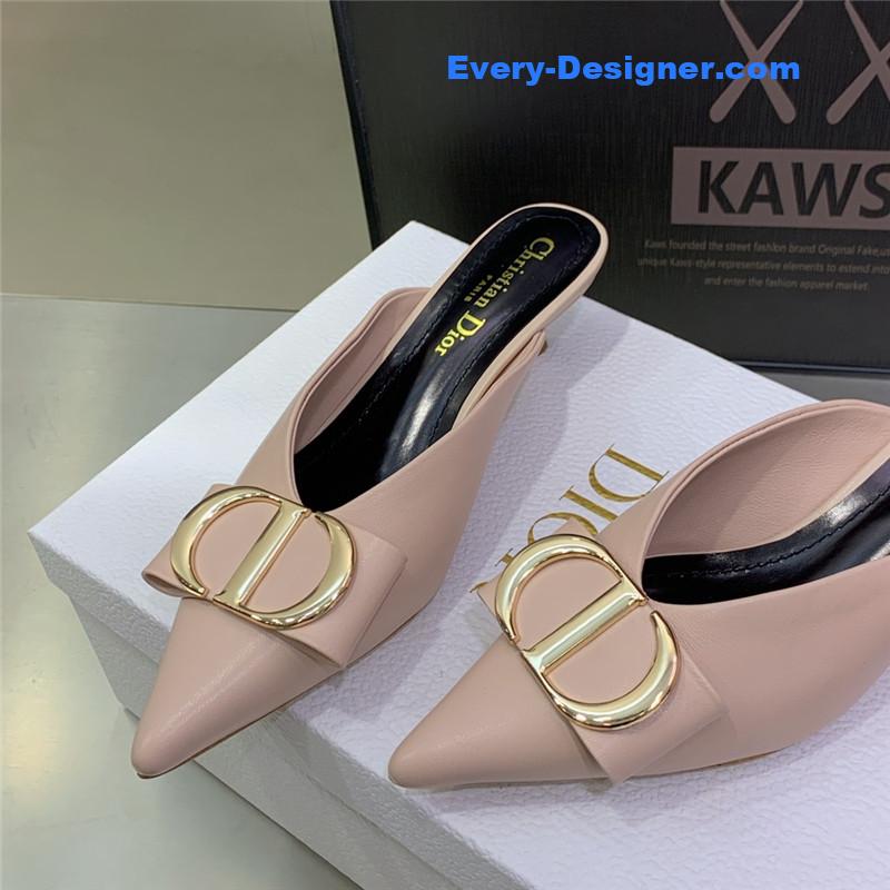 D10r spring and summer new jelly-colored pointed mules