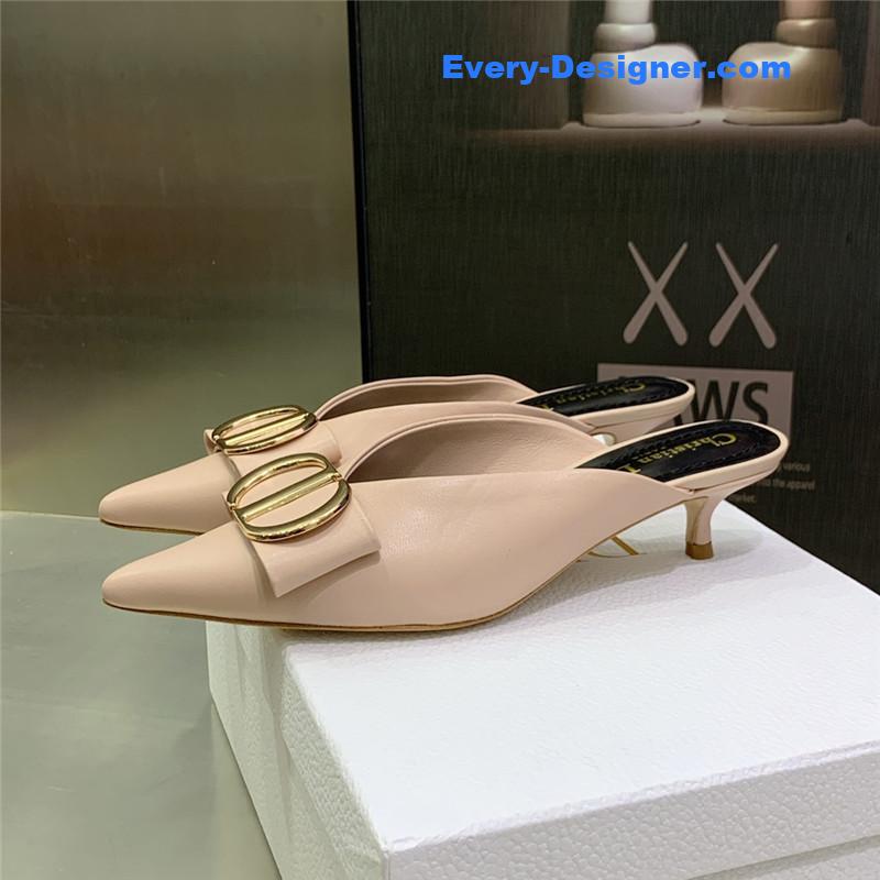 D10r spring and summer new jelly-colored pointed mules