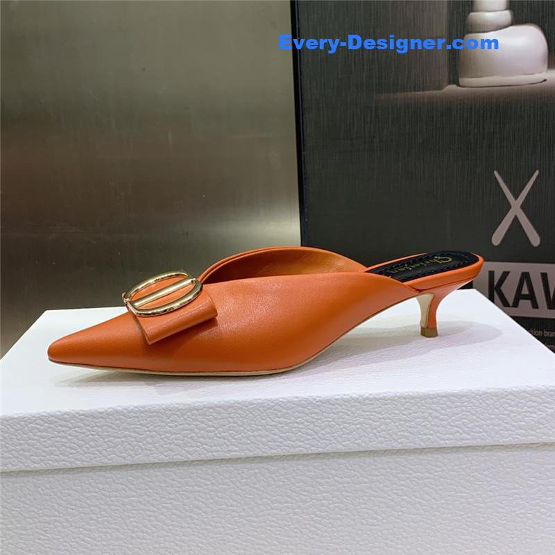 D10r spring and summer new jelly-colored pointed mules