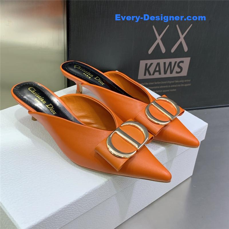 D10r spring and summer new jelly-colored pointed mules