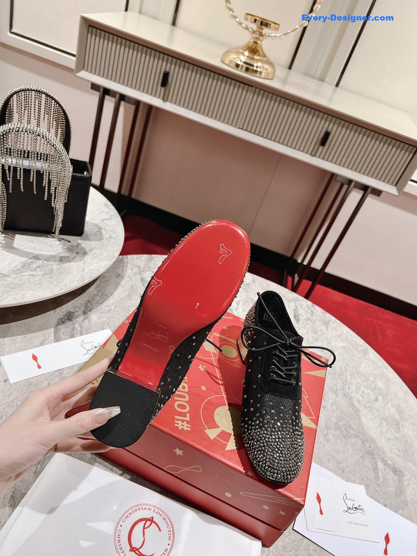 Chr1st1an louboutin mesh leather shoes