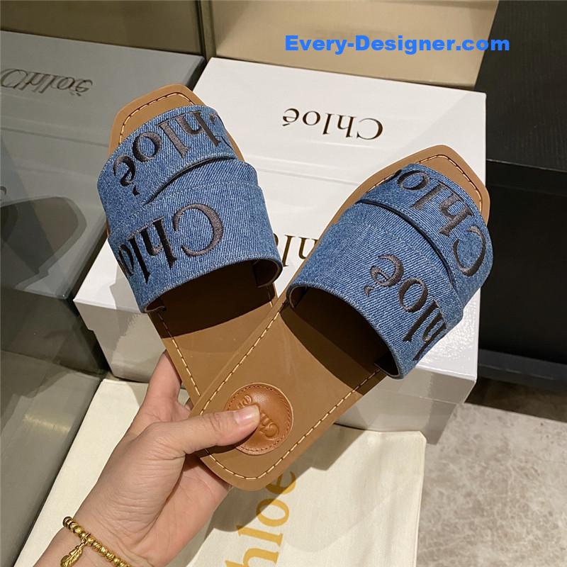 Chloe Crossover Leather Roman Slippers