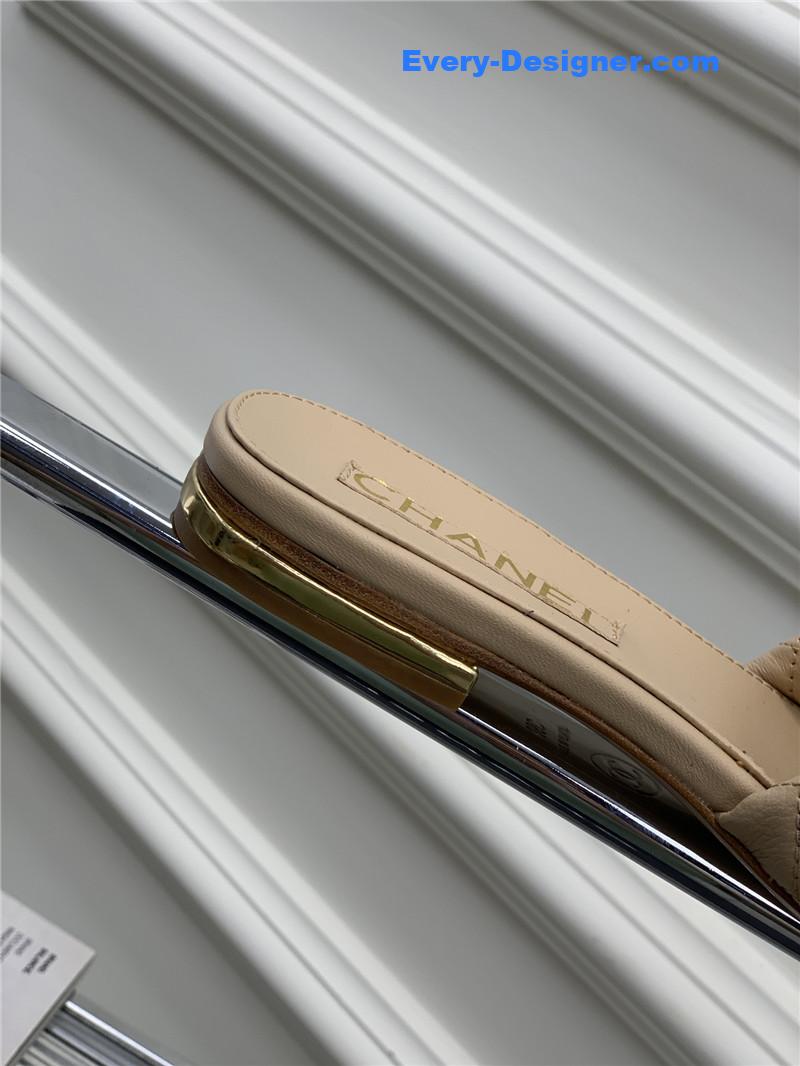 CC sheepskin lozenge slippers