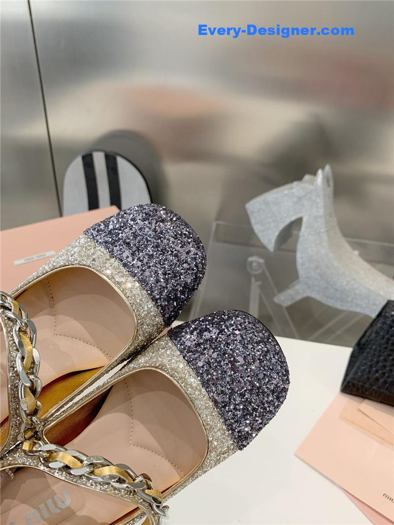 M1um1u new stiletto with thick heel mary jane