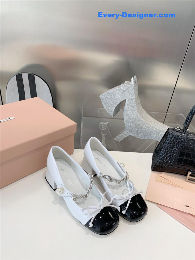 M1um1u new stiletto with thick heel mary jane