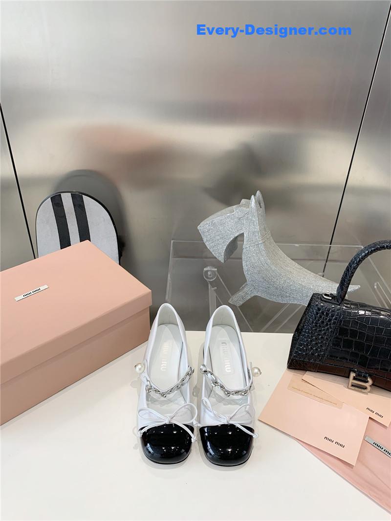 M1um1u new stiletto with thick heel mary jane