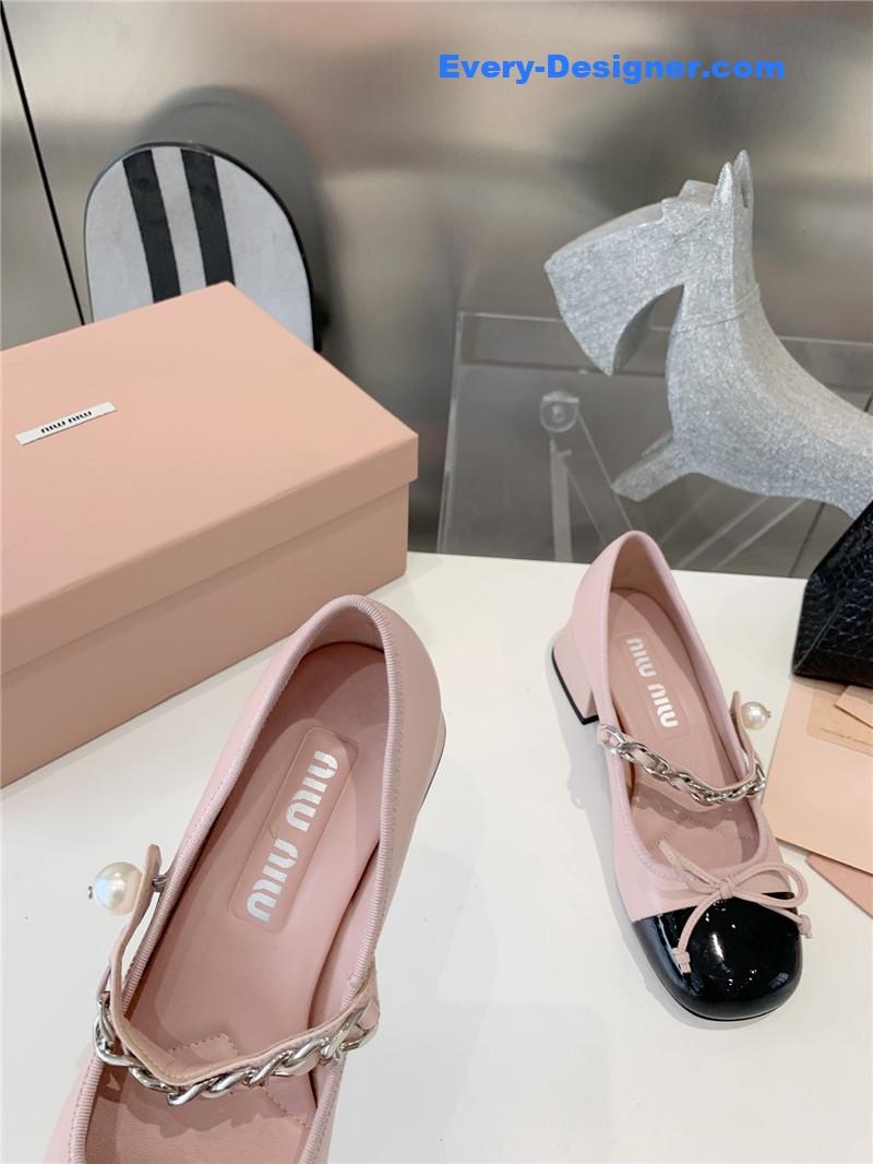 M1um1u new stiletto with thick heel mary jane