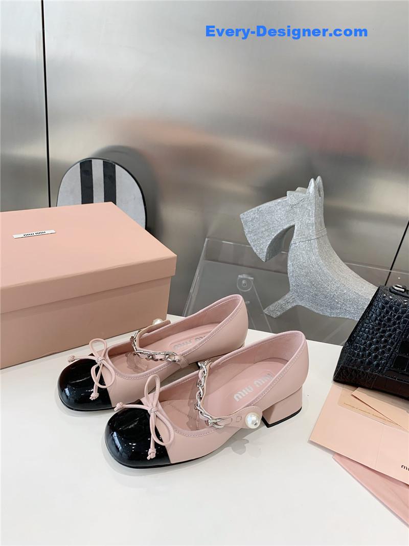 M1um1u new stiletto with thick heel mary jane