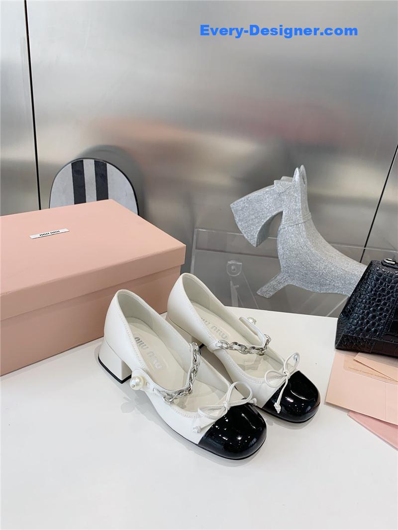 M1um1u new stiletto with thick heel mary jane