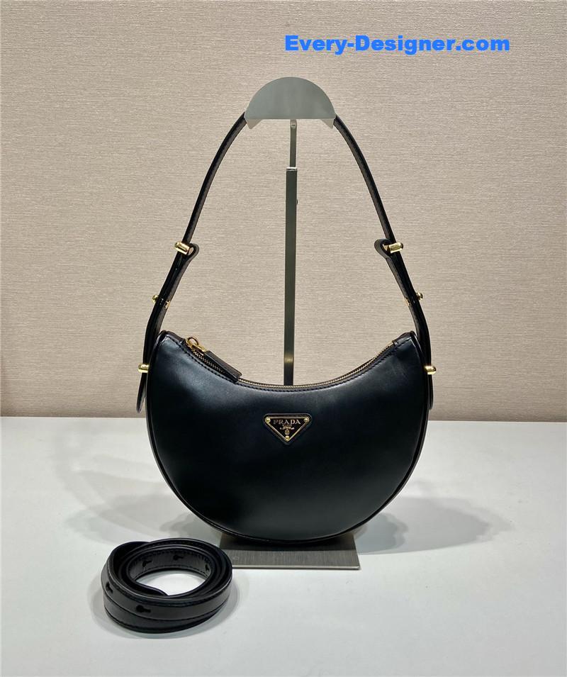 Pra*a moon leather shoulder bag