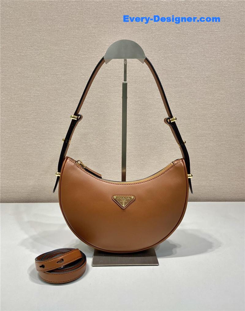 Pra*a moon leather shoulder bag