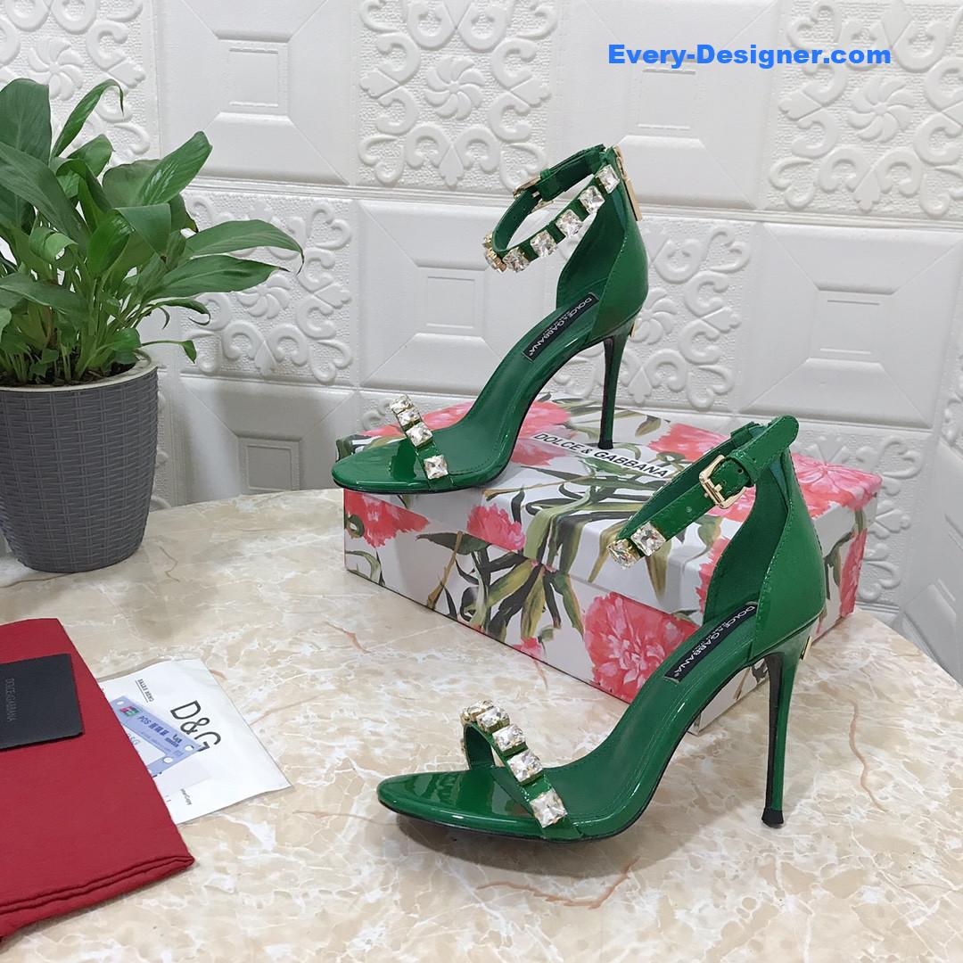 Dolce & Gabbana d&g hand-stitched glass back zip sandals