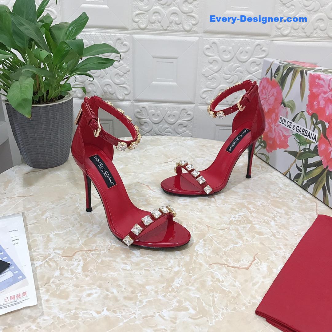 Dolce & Gabbana d&g hand-stitched glass back zip sandals