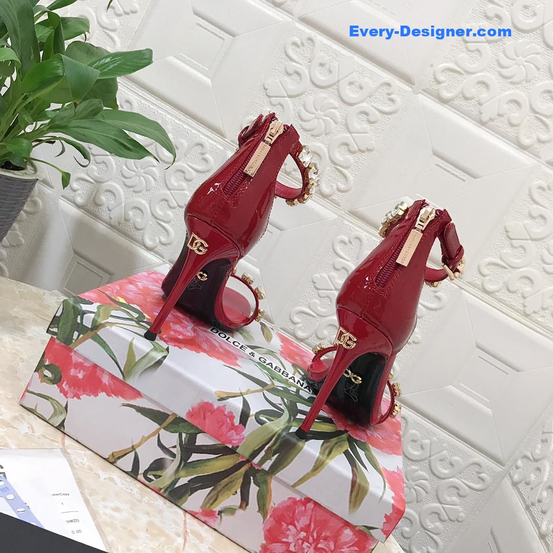 Dolce & Gabbana d&g hand-stitched glass back zip sandals