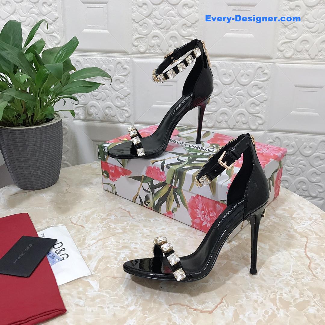 Dolce & Gabbana d&g hand-stitched glass back zip sandals