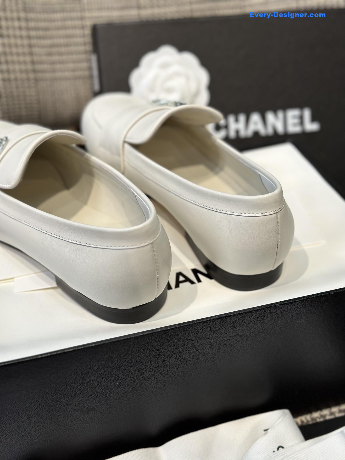 CC spring and summer crystal double c loafers