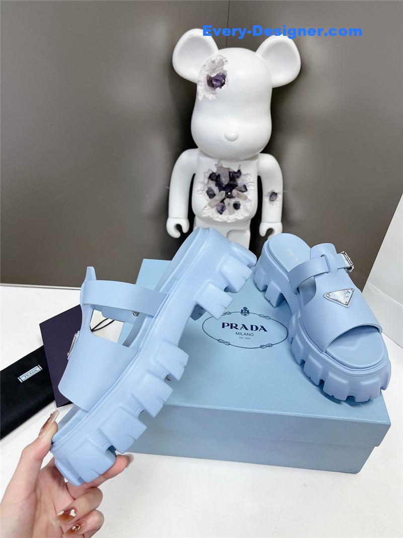 Pra*a zigzag roman braid platform rubber sandals