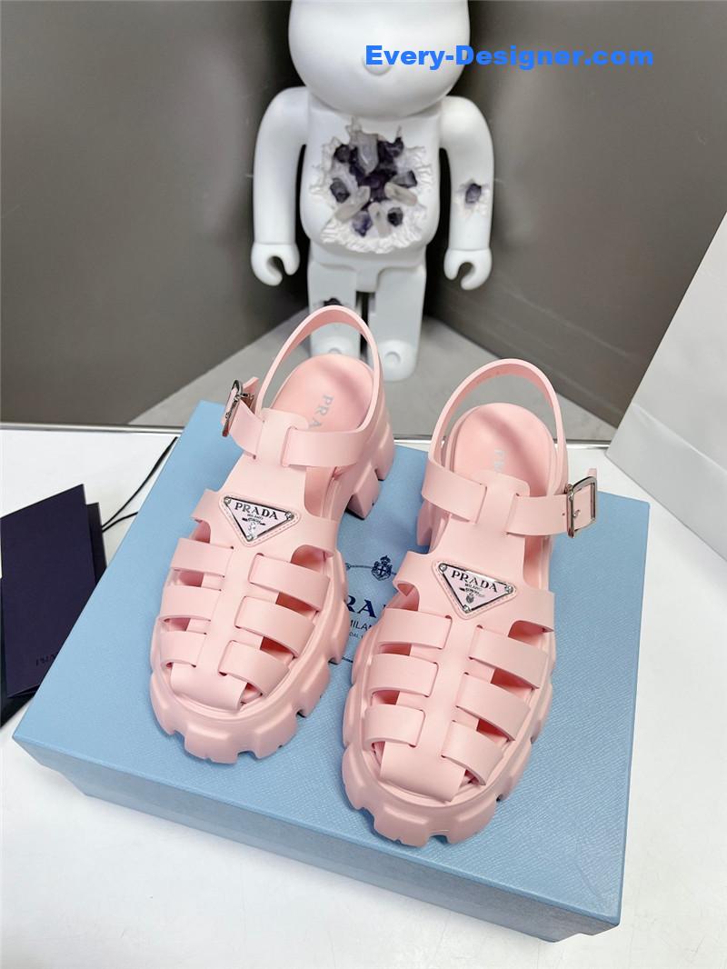 Pra*a zigzag roman braid platform rubber sandals