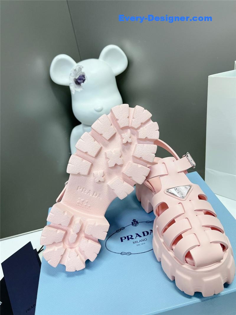 Pra*a zigzag roman braid platform rubber sandals