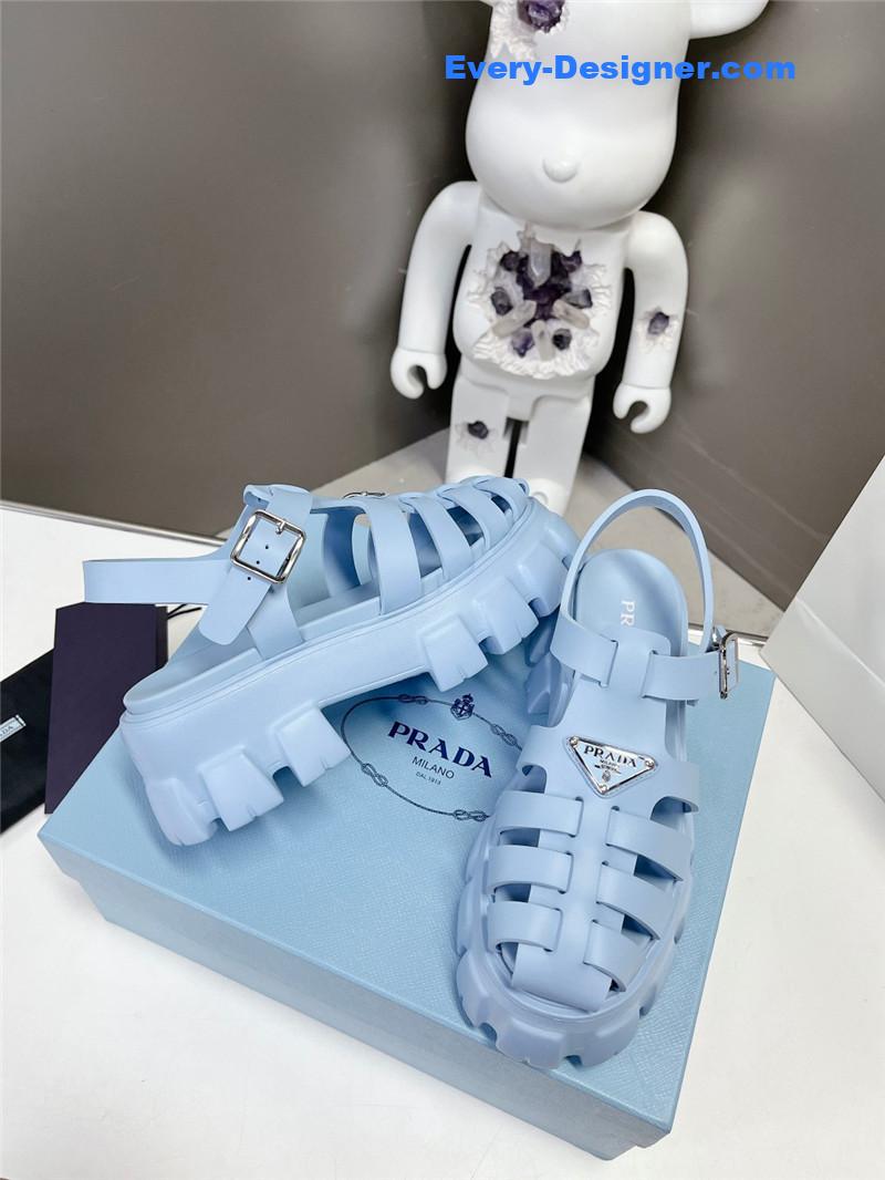 Pra*a zigzag roman braid platform rubber sandals