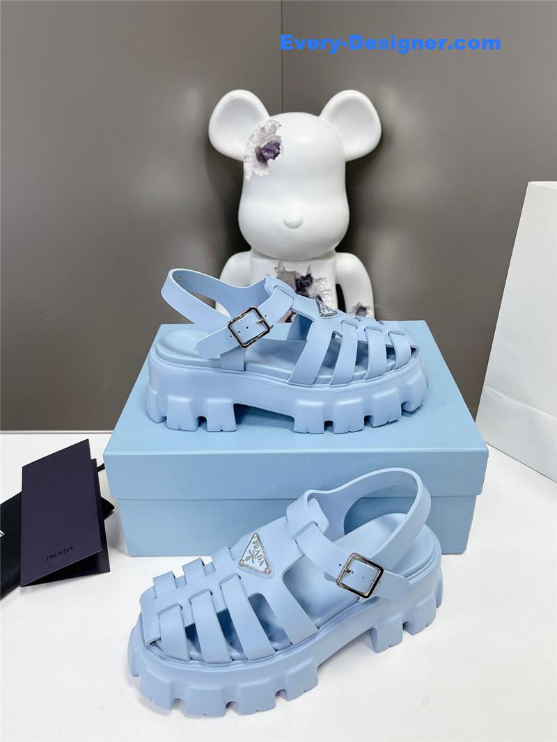 Pra*a zigzag roman braid platform rubber sandals