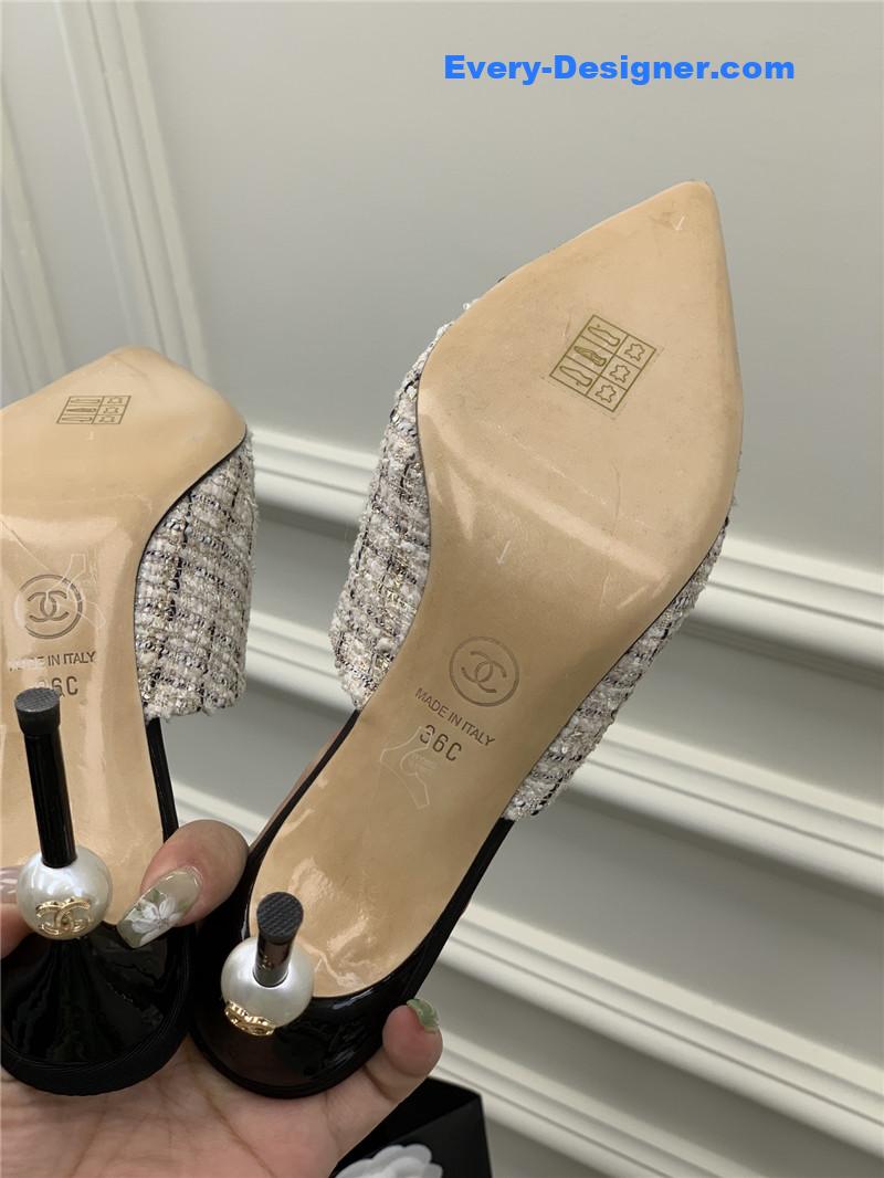 CC pointed toe stiletto mules