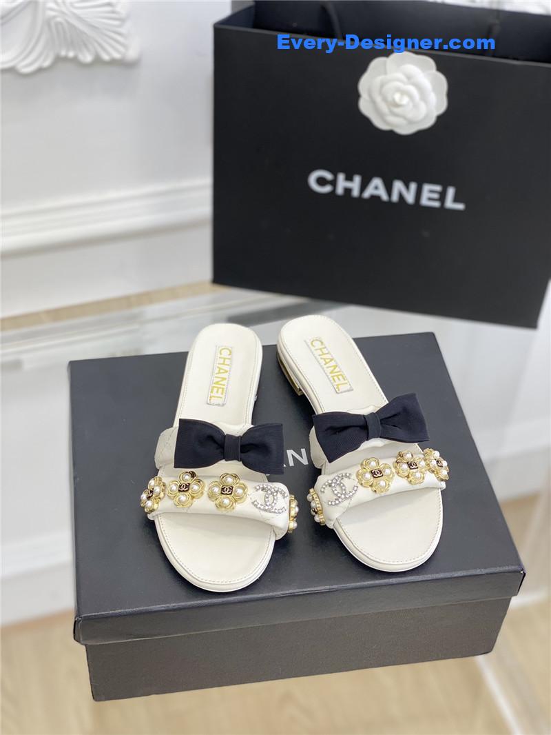 CC new bowknot flower buckle slippers